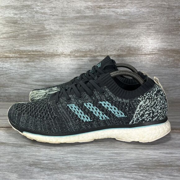 Adidas Men’s AdiZero Prime Parley Gray Knit Running Sneakers Size 11 - Picture 1 of 9